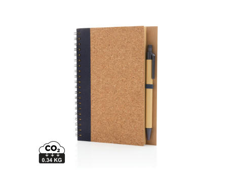 Kork Spiral-Notizbuch mit Stift Werbeartikel