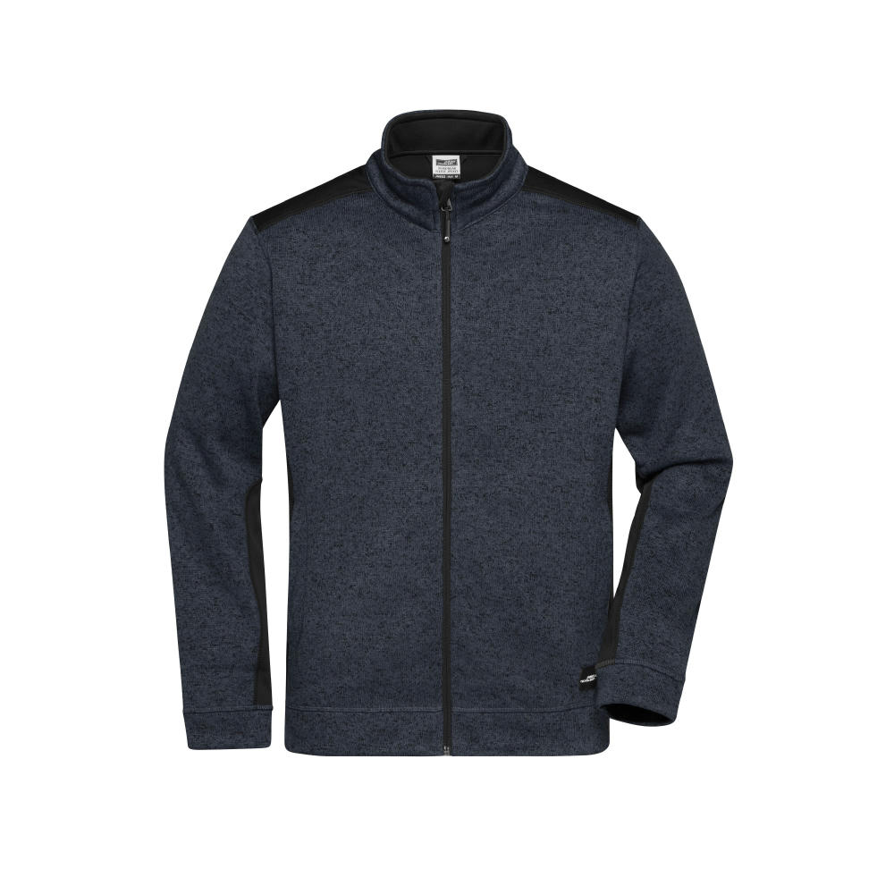 Product image Men's Knitted Workwear Fleece Jacket - STRONG - - Pflegeleichte Strickfleece Jacke im Materialmix Werbeartikel