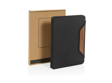 Teri AWARE™ A5 Portfolio aus RPET und Walnuss bedrucken