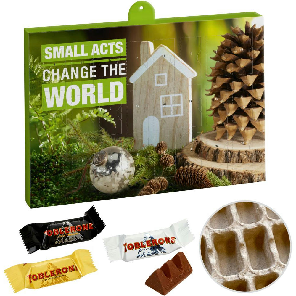 Product image Premium Präsent-Adventskalender "Eco" mit Toblerone Mini Mix Werbeartikel