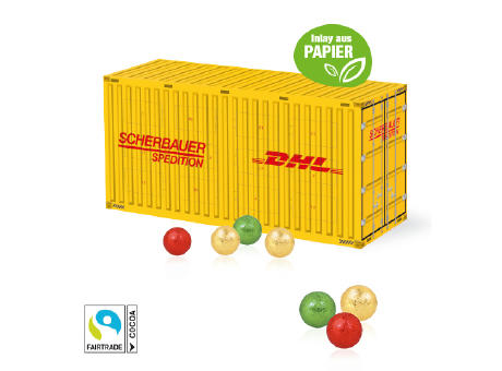 Product image 3D Adventskalender "Container" mit Fairtrade® Schokolade mit Papier-Inlay Werbeartikel