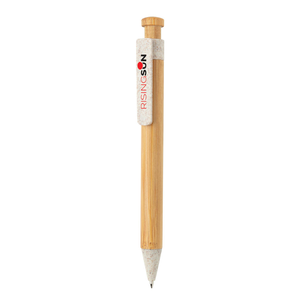 Bambus Stift mit Wheatstraw-Clip Werbeartikel