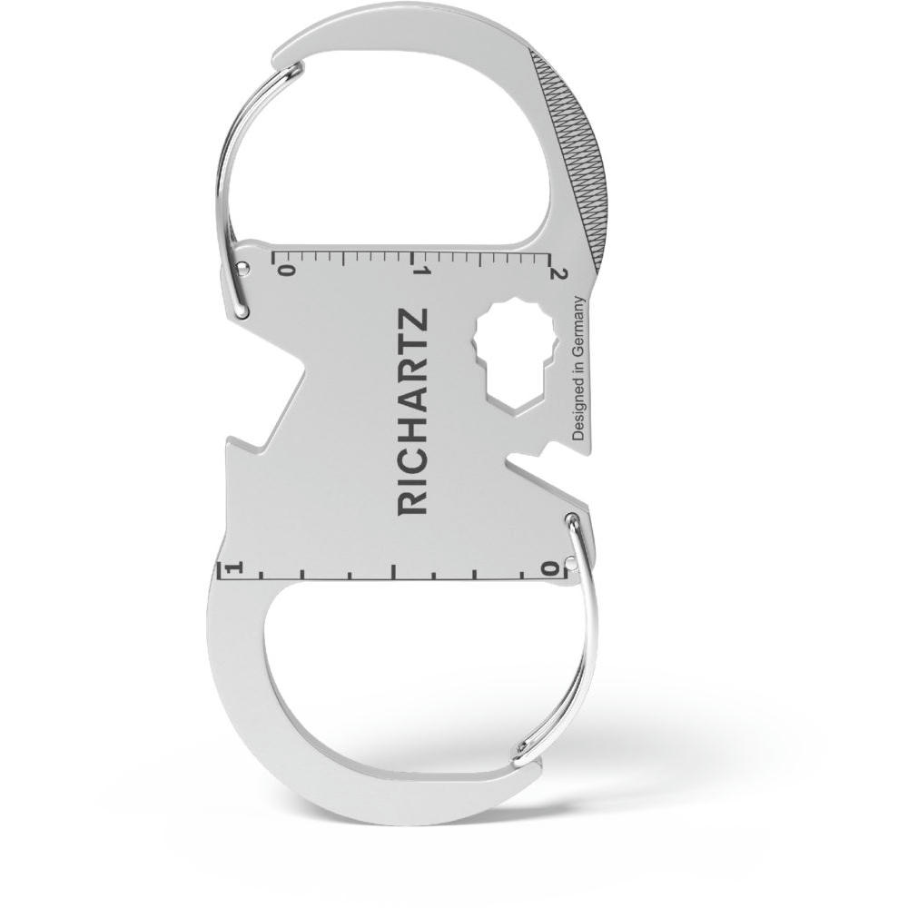 RICHARTZ KEY ORGANIZER classic-2: Schlüsselorganizer mit zwei Karabinern, Lineal und Flaschenöffner – Werbeartikel mit Logo