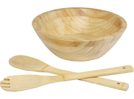 Product image Argulls Salatschüssel und -besteck aus Bambus Werbeartikel