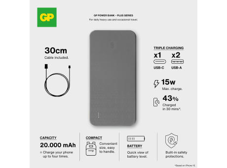 GP B+ Serie Powerbank 20000 mAh Werbeartikel