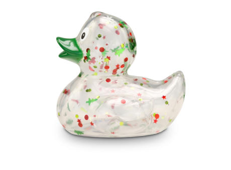 Werbeente Luis Lametta mit grünem Schnabel, ca. 8 cm Werbeartikel