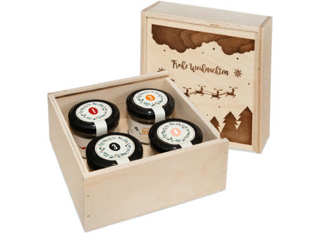Product image Adventskalender mit 4 Weihnachts-Spezialitäten Werbeartikel
