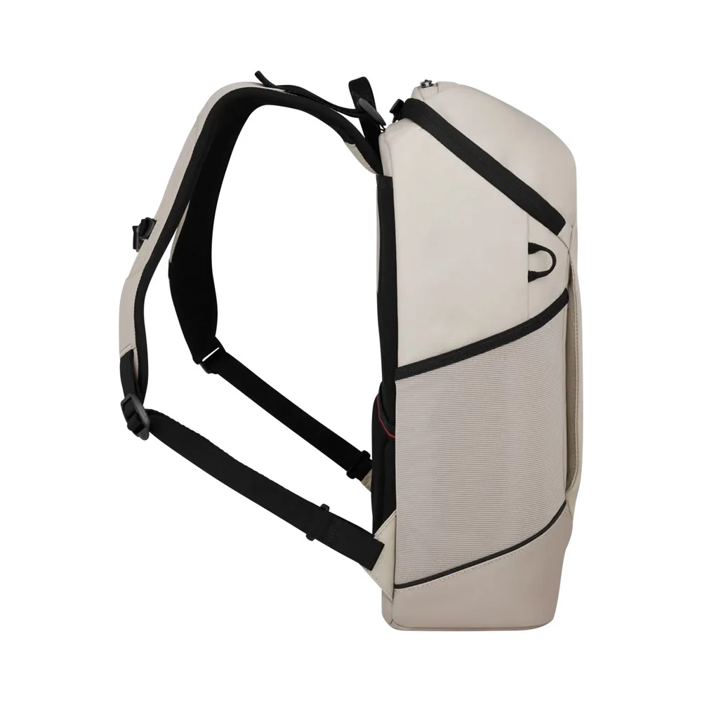 Victorinox Altmont Modern Commuter Backpack Weiß, Seitenansicht mit schwarzen Trägern – Business-Rucksack