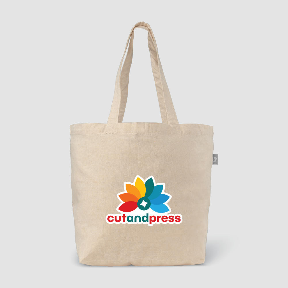 Budget Shopper Recycelte Baumwoll Tragetasche (140 g/m²) Werbeartikel