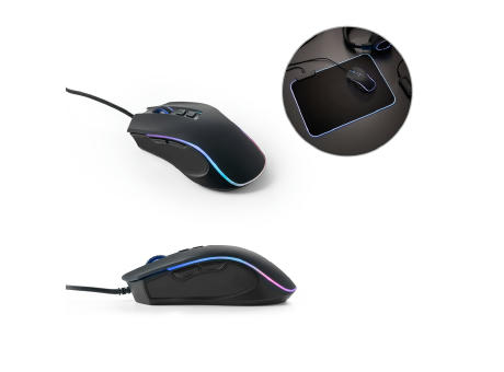 THORNE MOUSE RGB. Gaming-Maus mit 1.5 m Kabel und RGB-LED-Leuchten aus ABS Werbeartikel
