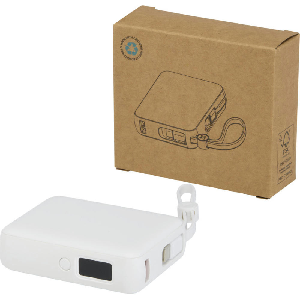 Product image Acrux 35 W 10.000 mAh Tablet Powerbank mit integriertem Typ-C-Kabel aus recyceltem Kunststoff Werbeartikel