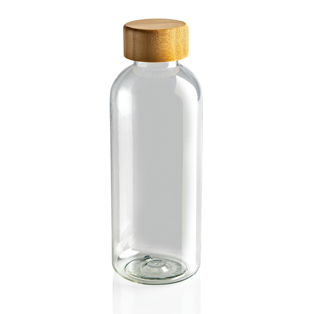 RCS rPET Flasche mit Bambus-Deckel Werbeartikel