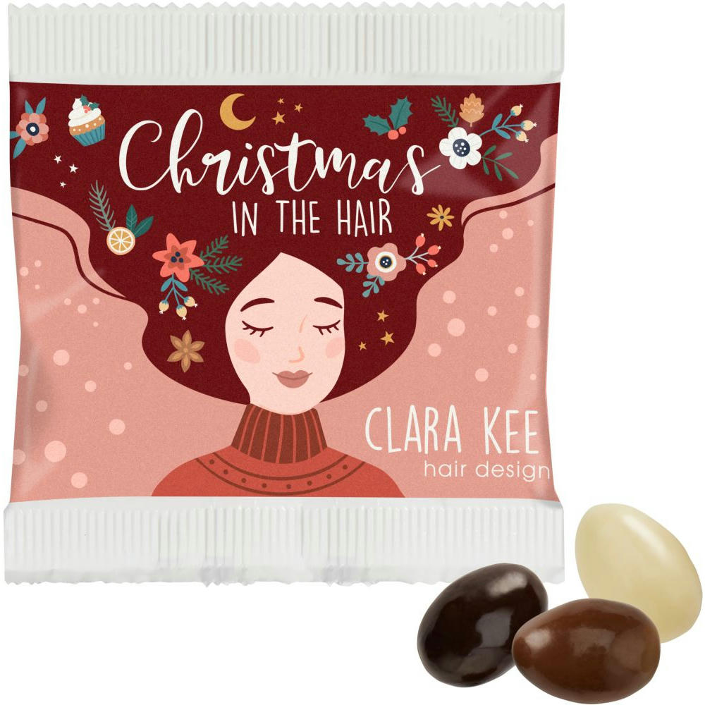 Product image Weihnachtsmandeln im Papiertütchen - Schokolade Werbeartikel