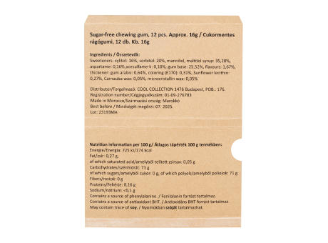 Individuell bedruckbarer Kaugumiiblister CreaChew 12 Eco Werbeartikel