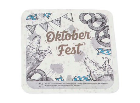 Product image Samenpapier Bierdeckel - eckig, Druck 4/0-c Werbeartikel