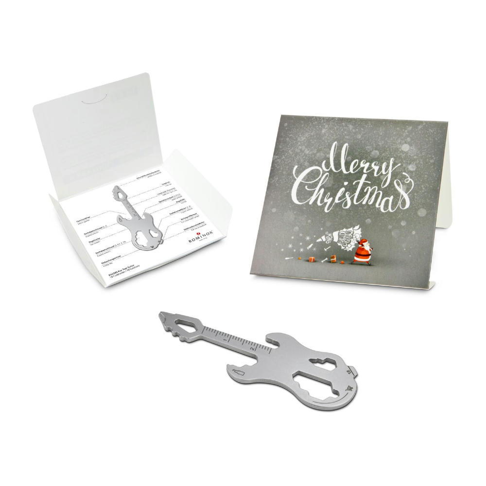 Geschenkartikel: ROMINOX® Key Tool Truck / LKW (22 Funktionen) im Motiv-Mäppchen Merry Christmas Werbeartikel