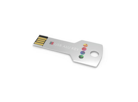 USB Stick Alu Key Silver, 4 GB  Werbeartikel
