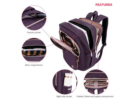 SwissDigital Design KATY ROSE Purple Backpack | Massage bedrucken