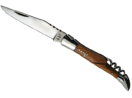 Taschenmesser 'Tradition', 11cm, Korkenzieher, Olivenholz Werbeartikel