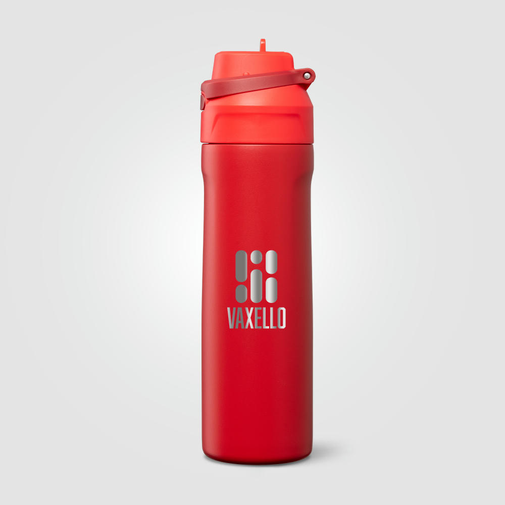 Lynk Trinkflasche mit Trinkhalm-Deckel und  wasserdicht aus recyceltem Edelstahl - 680 ml Werbeartikel