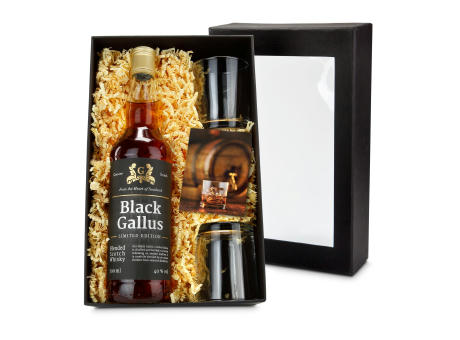 Geschenkset / Präsenteset: Black Gallus Whisky Werbeartikel