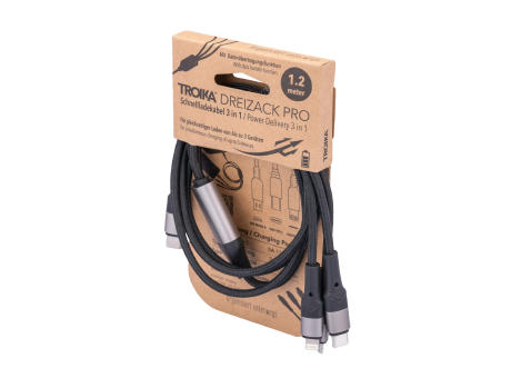 TROIKA Schnellladekabel TROIKA DREIZACK PRO bedrucken