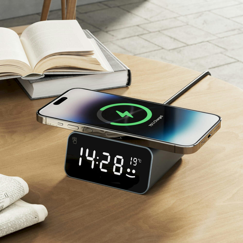Product image Xoopar Reddi Charge PD Uhr mit kabelloses Ladegerät Werbeartikel