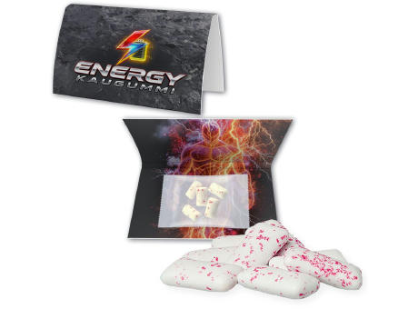 Energy Kaugummi, ca. 7g, Werbekarte A5 gefaltet Werbeartikel