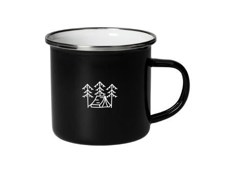 Emaille-Becher "Cozy", 300 ml, schwarz Werbeartikel