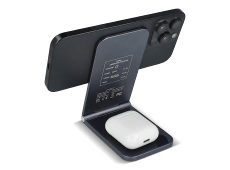 2255 -Xoopar Zero 2 in 1 Drahtloses Ladegerät Kompatibel mit MagSafe Werbeartikel