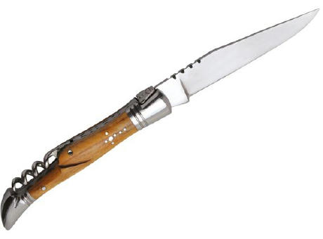 Taschenmesser 'Tradition', 11cm, Korkenzieher, Olivenholz Werbeartikel