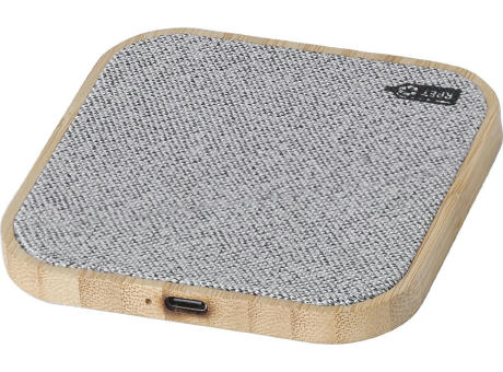 Kabelloses Bambus-Ladegerät Moses Werbeartikel