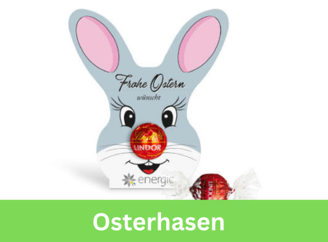 Osterhasen als Werbeartikel mit Logo als Werbegeschenk zu Ostern