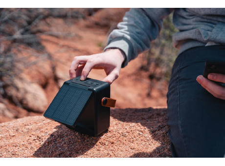 Skywave 12W Solar-Lautsprecher aus RCS recyceltem Kunststoff Werbeartikel