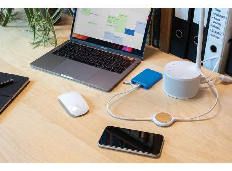 3-in-1 Kabel mit 5W Bambus Wireless Charger Werbeartikel