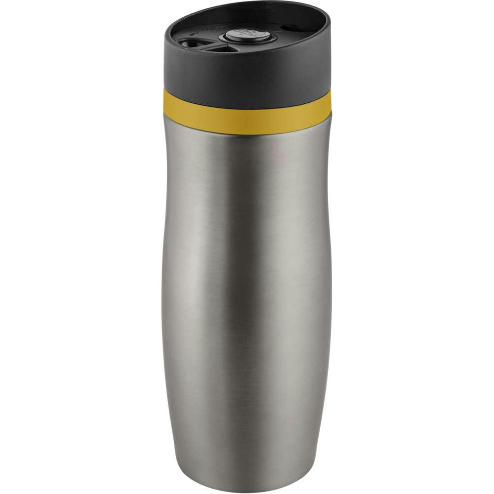 Product image Metmaxx®Thermobecher "CremaExtensaProtect“ titan/Ring gelb Werbeartikel