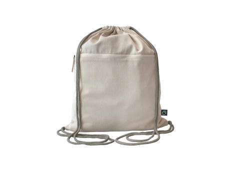 Product image Fairtrade Baumwollrucksack Toni, Kordelfarbe nature bedrucken