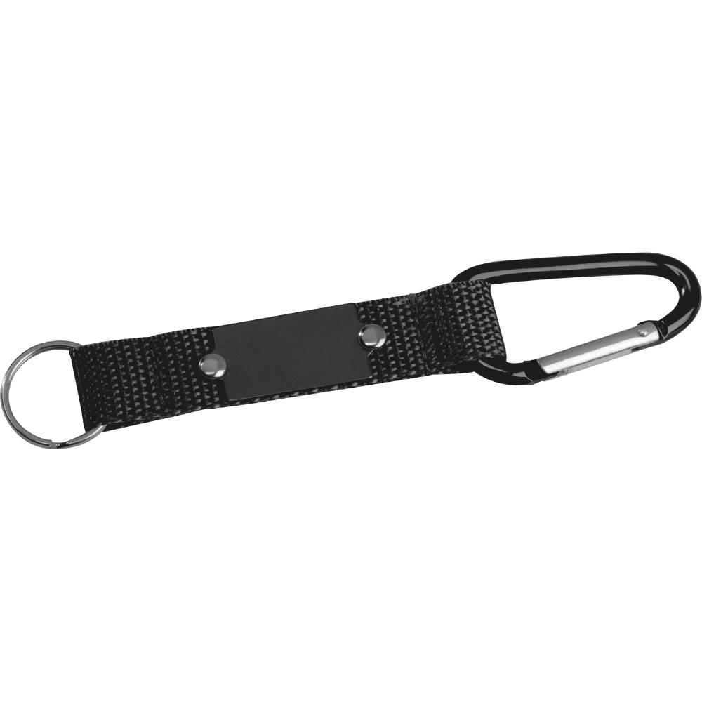 Product image Schlüsselanhänger mit Karabiner und Plättchen aus Metall Werbeartikel