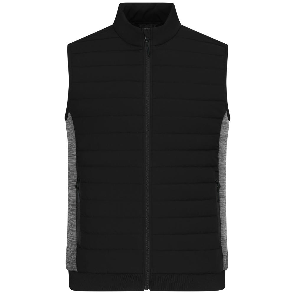 Men's Padded Hybrid Vest - Wattierte Weste mit Stehkragen im attraktiven Materialmix Werbeartikel