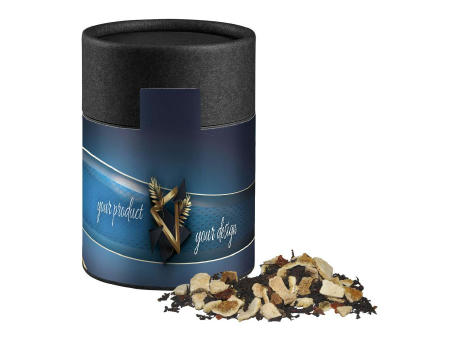 Product image Wintertage Tee, ca. 50g, Kraftpapierdose Midi schwarz Werbeartikel