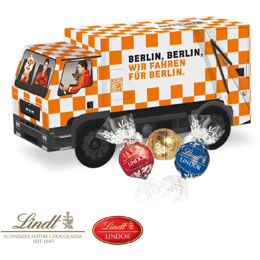 Product image 3D Präsent "LKW" mit Lindt Lindor Pralinés Werbeartikel