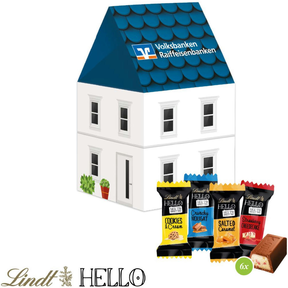 Product image 3D Präsent "Haus" mit Lindt HELLO Mini Werbeartikel