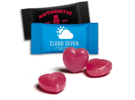 Herzbonbons im Flowpack Werbeartikel