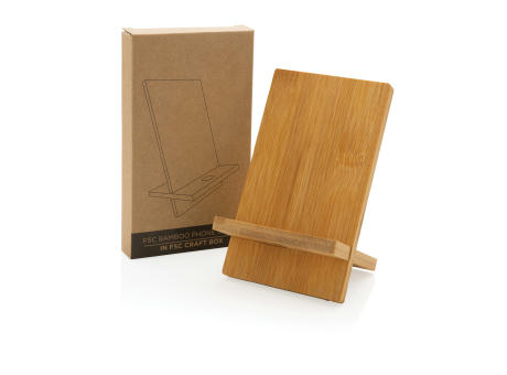 Telefonständer aus Bambus in Kraftkarton Werbeartikel