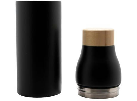 Doppelwandige und teilbare Flasche 'Shima', Bambusdeckel, 600ml Werbeartikel