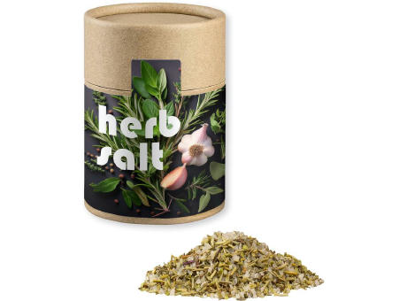 Gewürzmischung Kräutersalz, ca. 80g, Kraftpapierdose Midi Werbeartikel