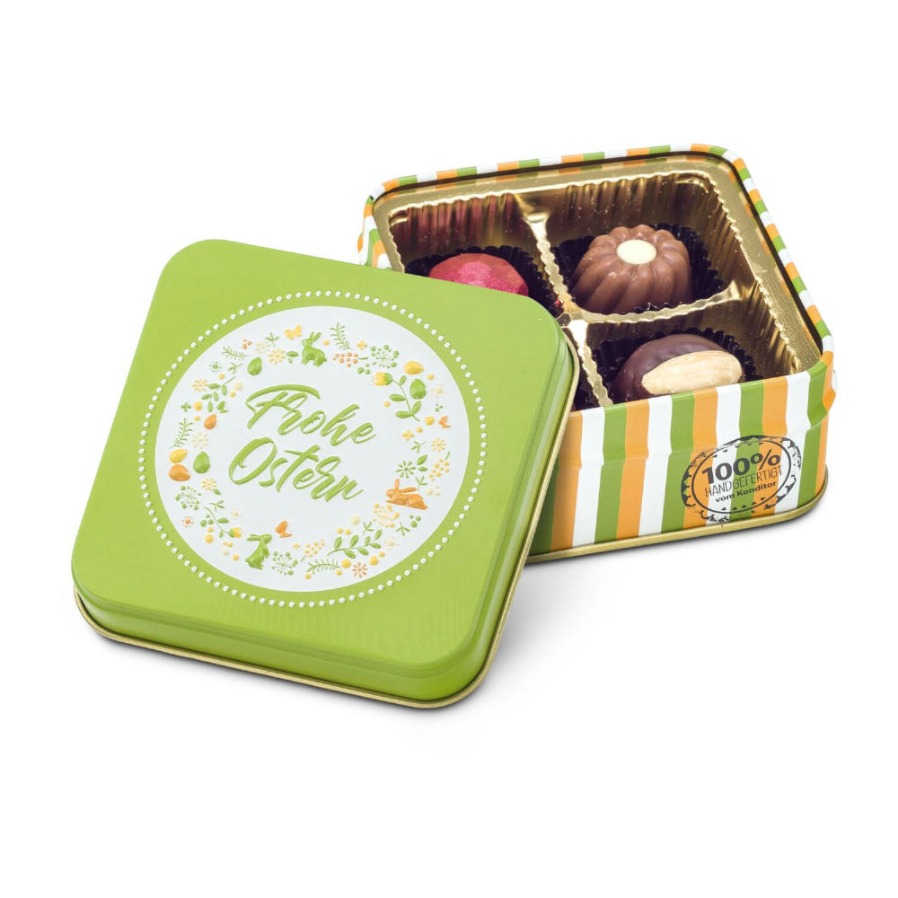Product image Geschenkartikel / Präsentartikel: Frohe Ostern - Pralinendose mit 50 g Werbeartikel