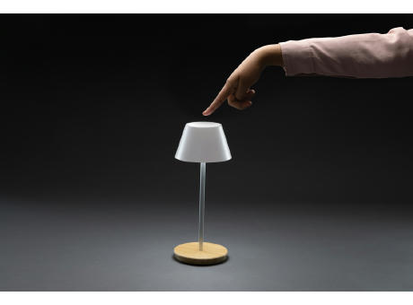 Pure Glow USB-Tischleuchte aus RCS recyceltem Kunststoff Werbeartikel