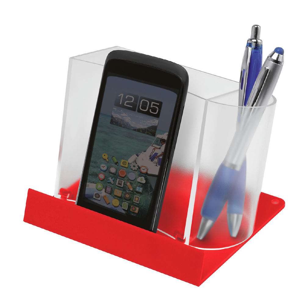 Smartphone-/Tabletständer mit Zettelbox und Köcher Werbeartikel