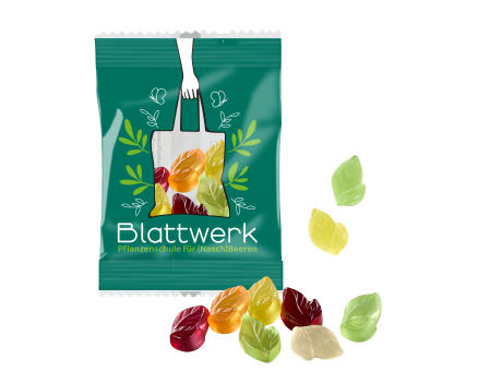 Fruchtgummi STANDARD 10 g, VEGAN im konventionellen Tütchen Werbeartikel